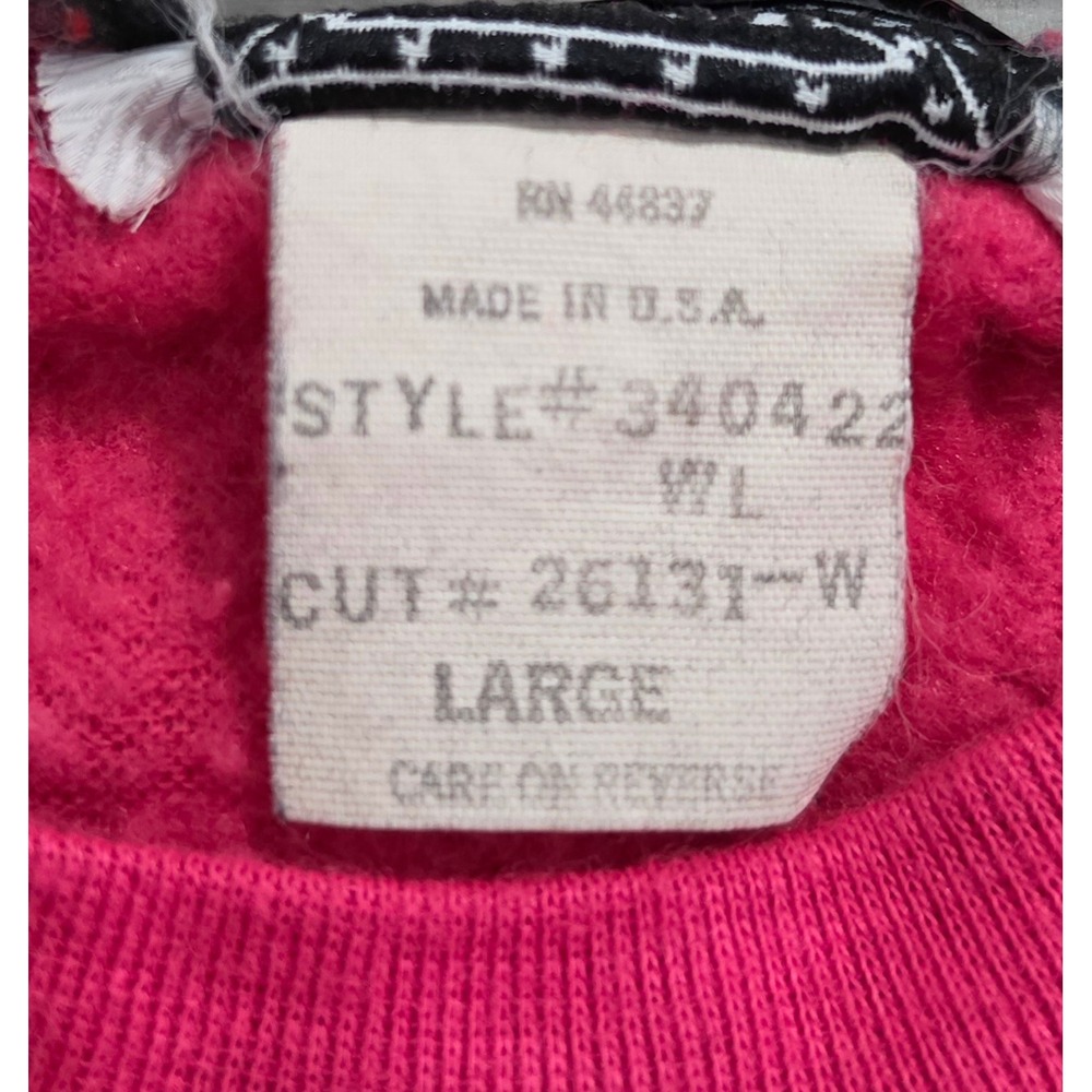 Vintage 80s All Over Print Scottie Dog Sweatshirt - Made in USA Large Hot Pink - Picture 6 of 7